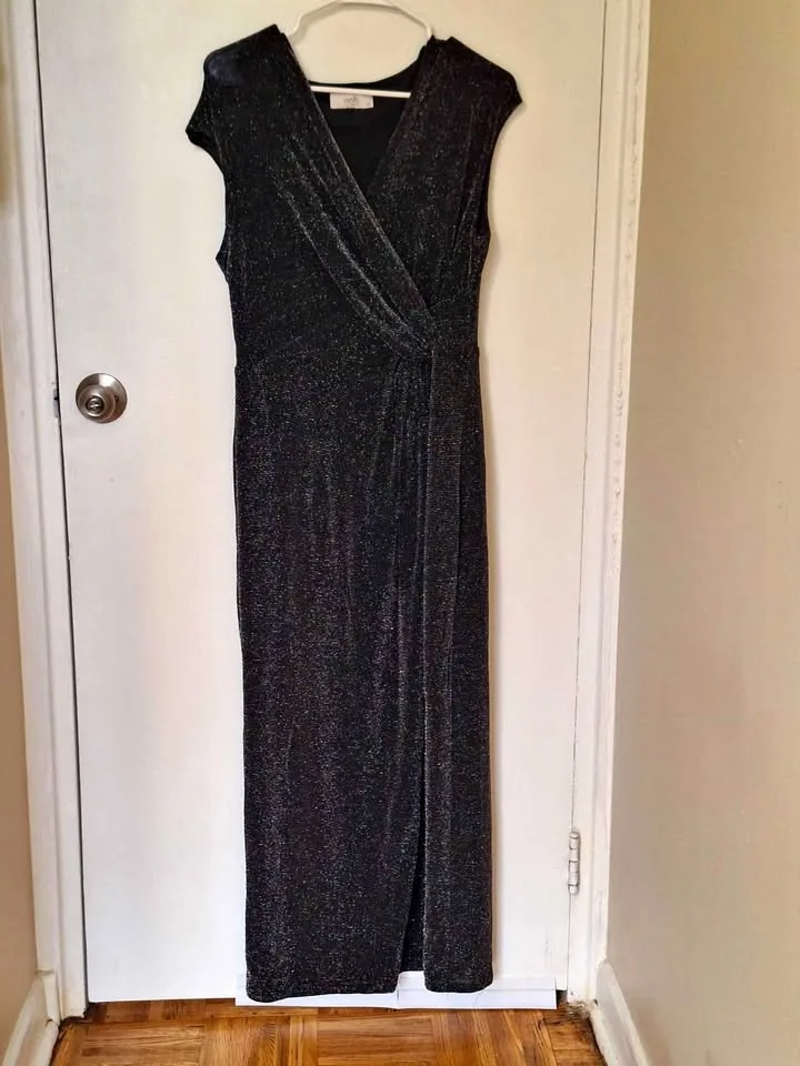 party dress Black shimmer floor length dress /gown thumbnail