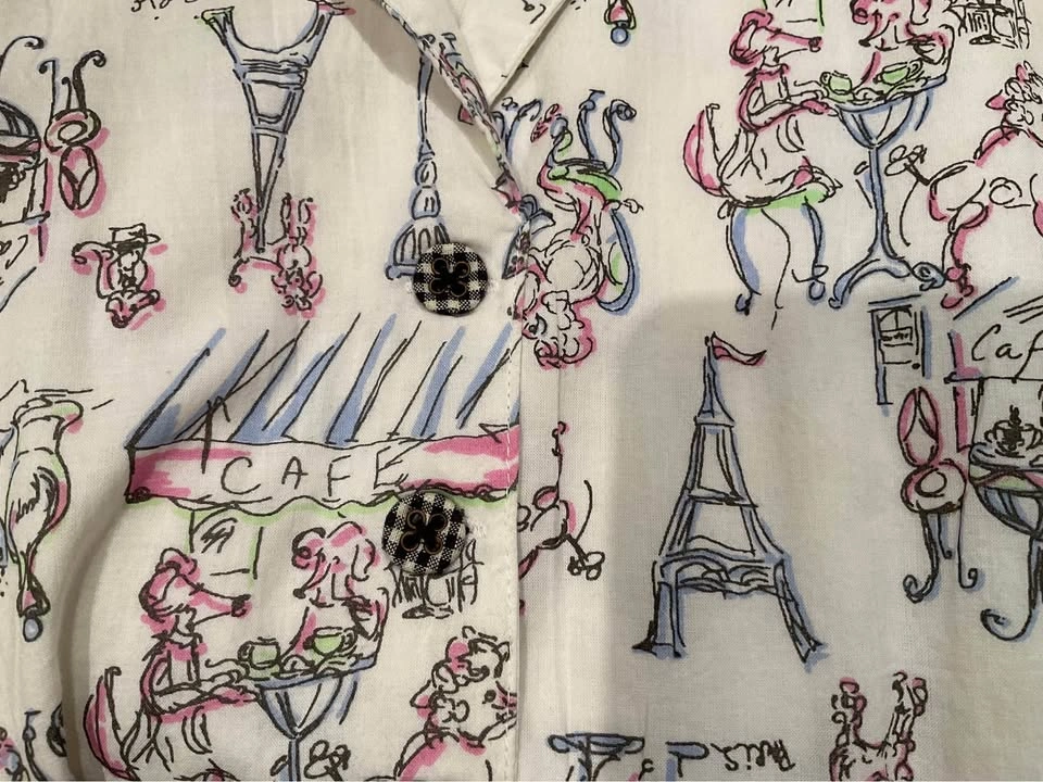 April Cornell Ladies Dress Parisian Theme Cotton Size: Large - photo 4