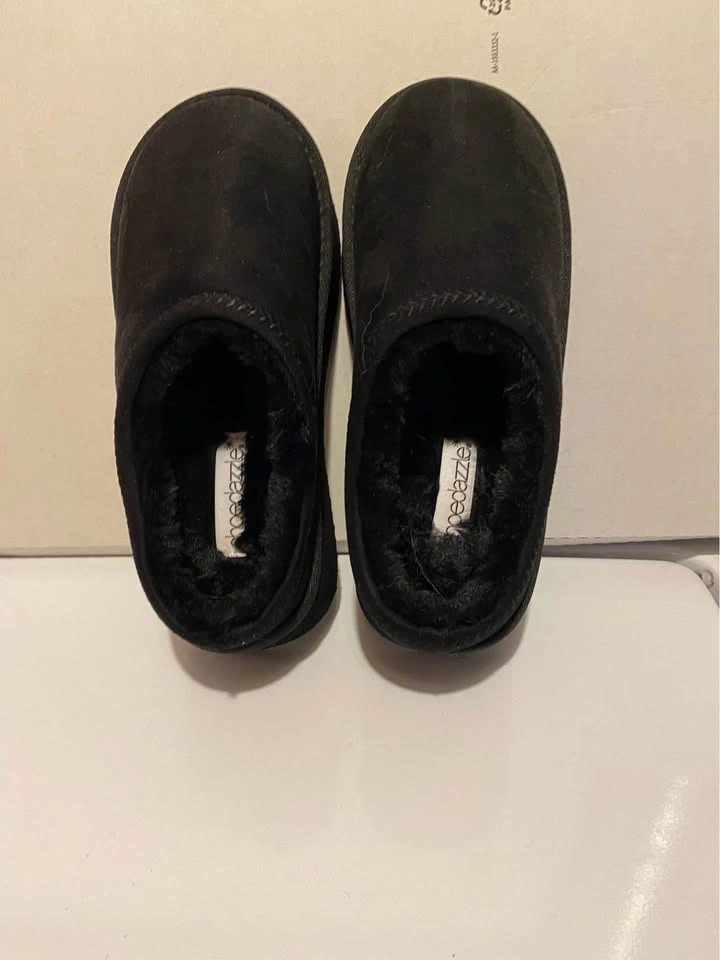 Ladies Black Size 7 Faux Suede Slippers - photo 5