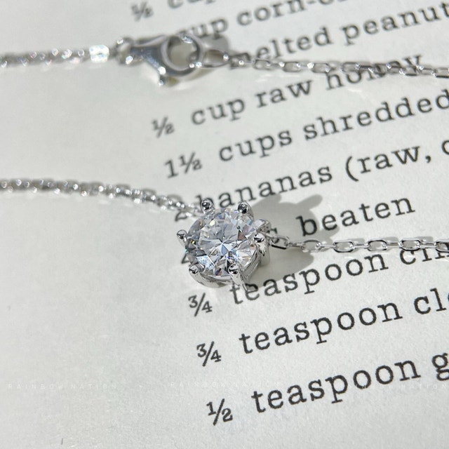 Moissanite Solitaire Necklace – 6 Prong Setting - photo 3