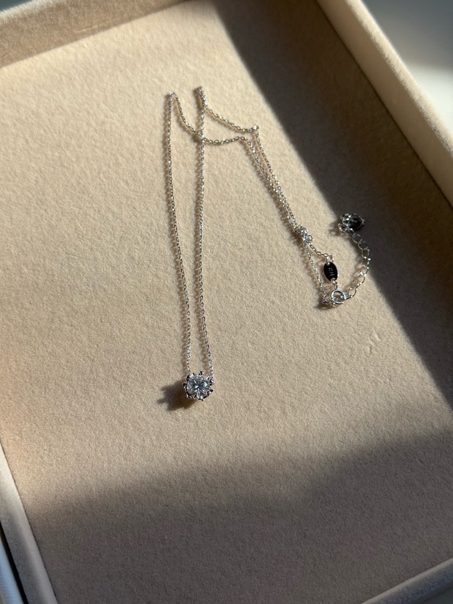Moissanite Solitaire Necklace – 6 Prong Setting - photo 5