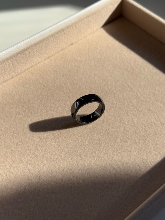 Black Titanium Ring for Men - photo 3