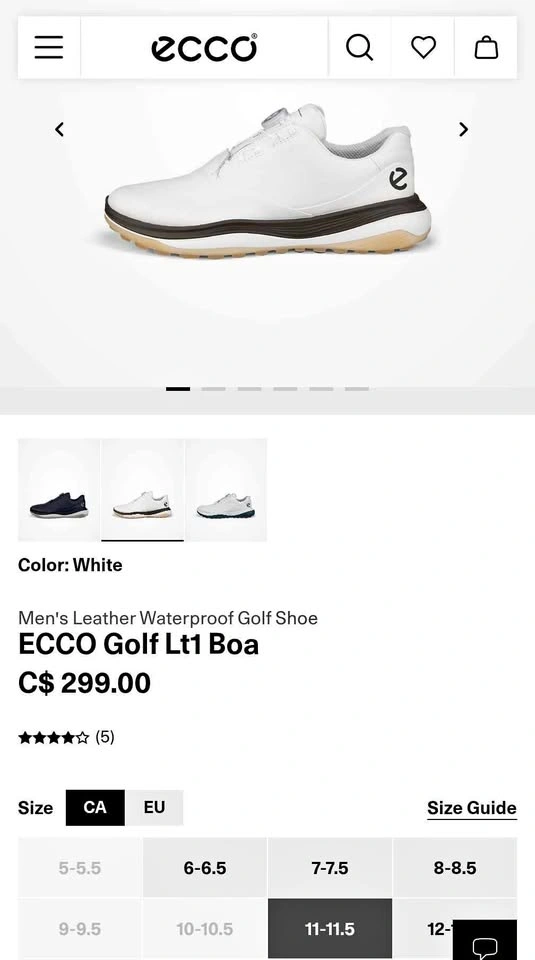 ECCO Golf Lt1 Boa Shoes Size 11-11.5