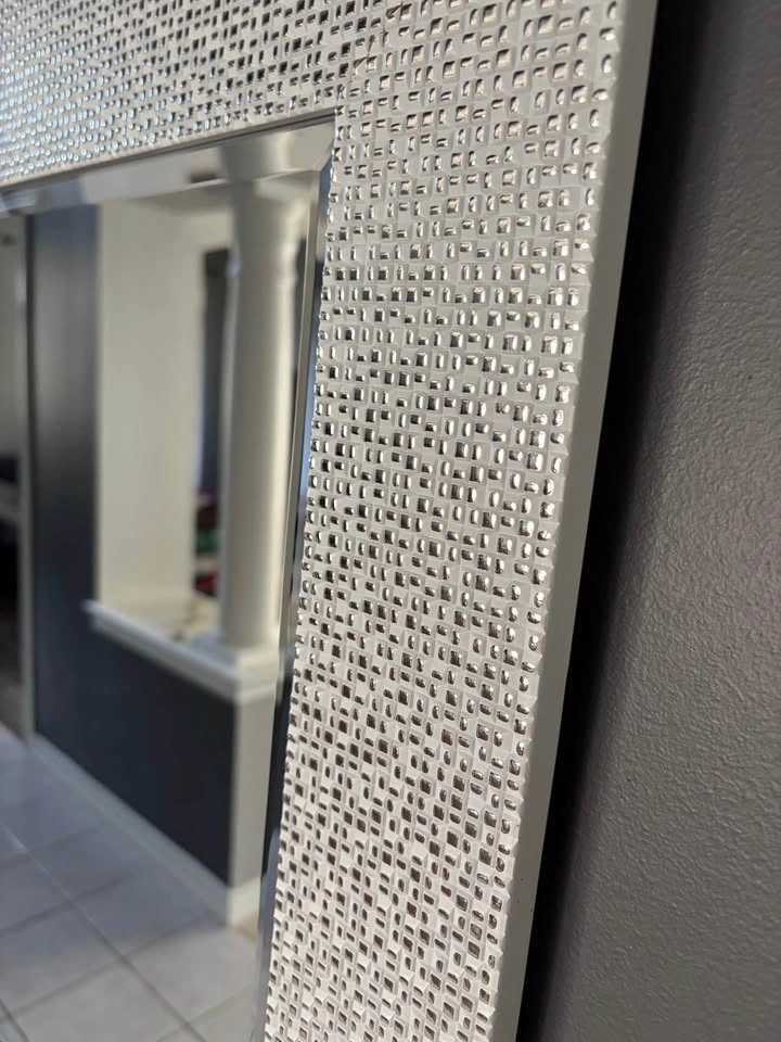 Large Silver Textured Wall Mirror 24x54 - photo 3