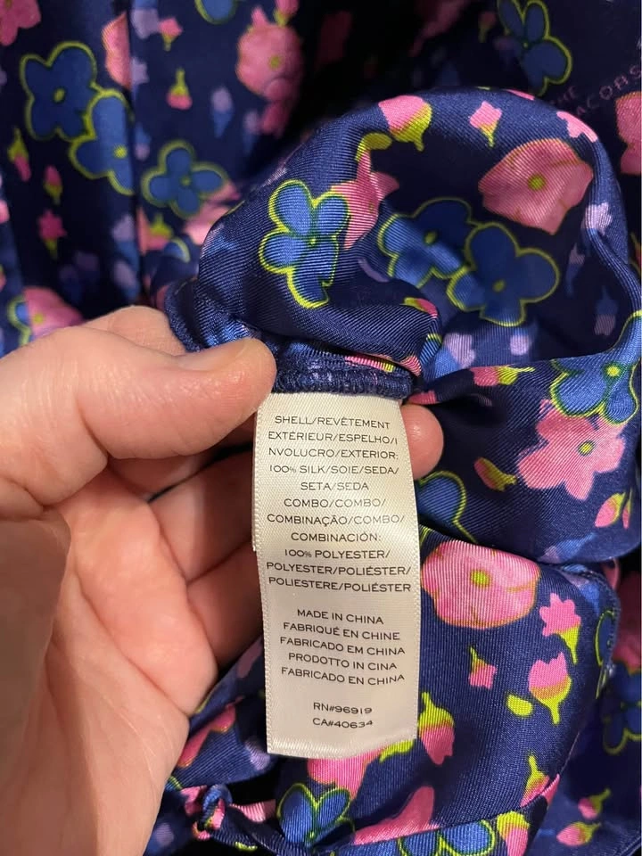 Marc Jacobs Wrap Dress Navy Floral Short Sleeve (sz8) - photo 5