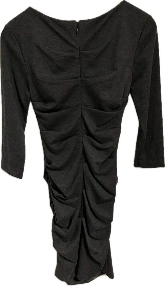Nicole Miller Studio One Charcoal Ruched Dress (Size S) - photo 2