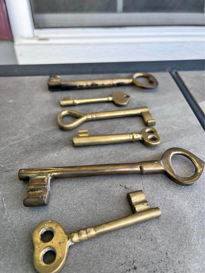 Vintage solid brass keys