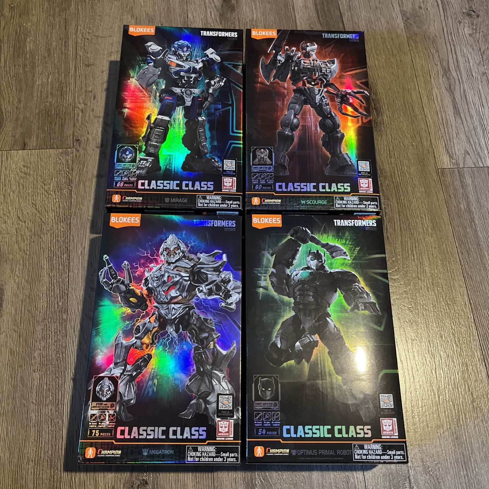 Transformers Classic SET OF 4 BOX MIRAGE, MEGATRON, OPTIMUS PRIM