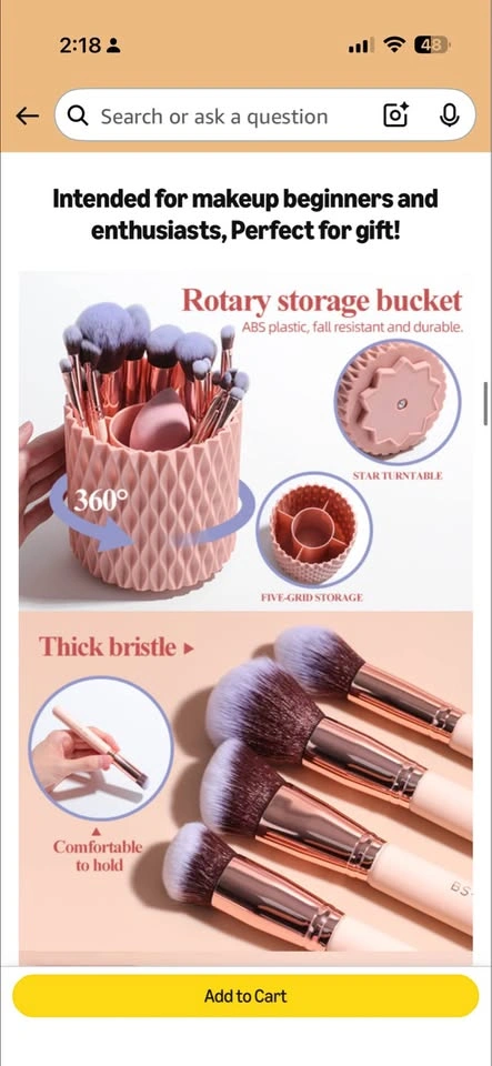 Makeup Brushes 18 Pcs Brush Set with Sponges & Holder - photo 3