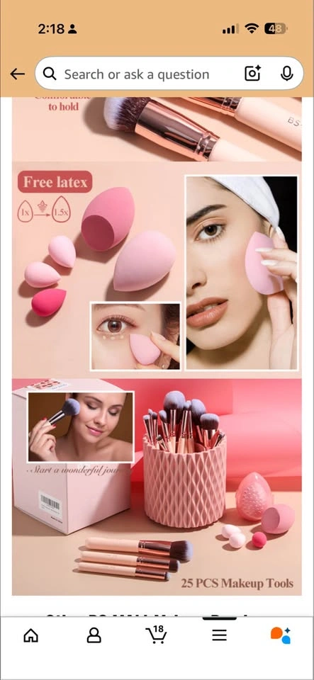 Makeup Brushes 18 Pcs Brush Set with Sponges & Holder - photo 5