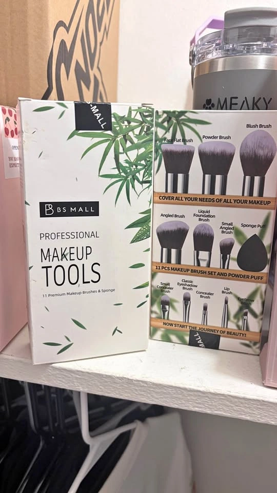 11Pcs Bamboo Synthetic Makeup Brush Set