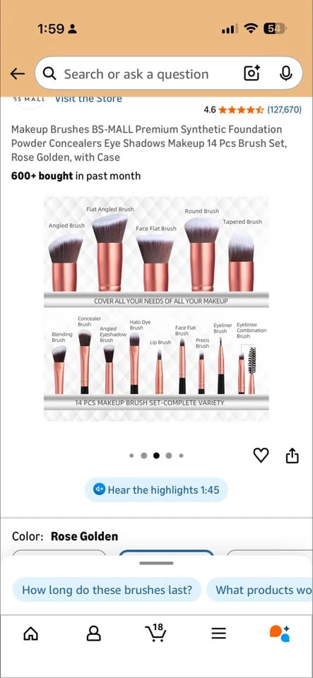 14 Pcs Purple Makeup Brush Set - photo 2