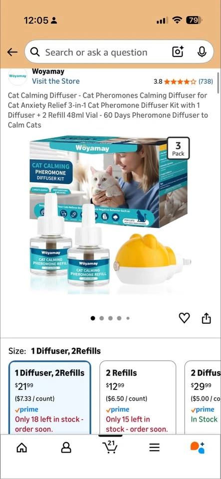 Cat Calming Diffuser with 2 Refills - photo 2