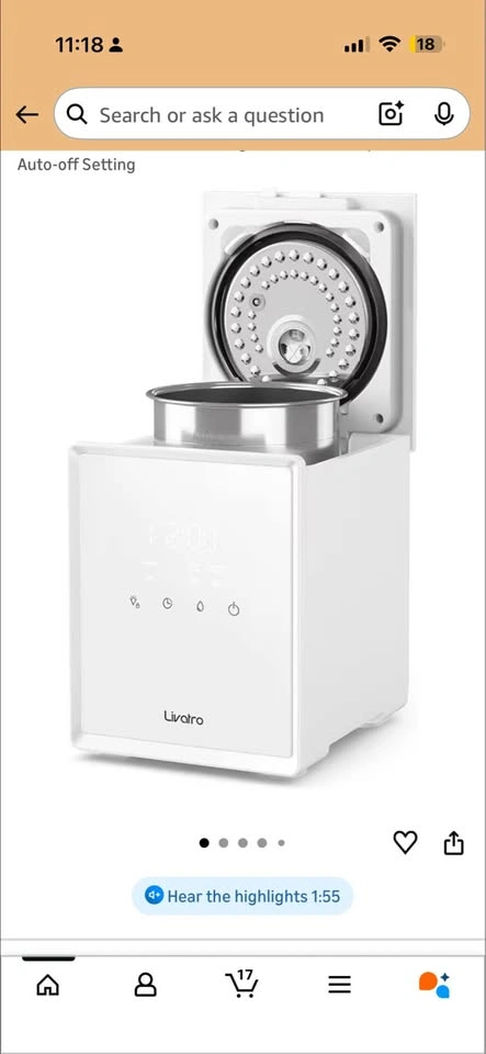 Stainless Steel Humidifier, 3L Warm Mist - photo 3