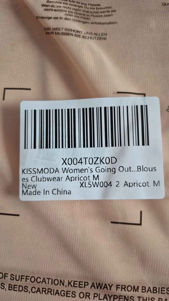 KISSMODA Women's Clubwear Blouse Apricot M - photo 2