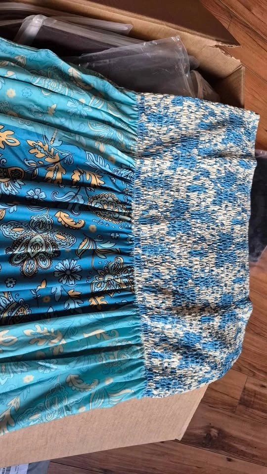 ADOREJOY Summer Floral Blue Green Skirt 2XL - photo 2