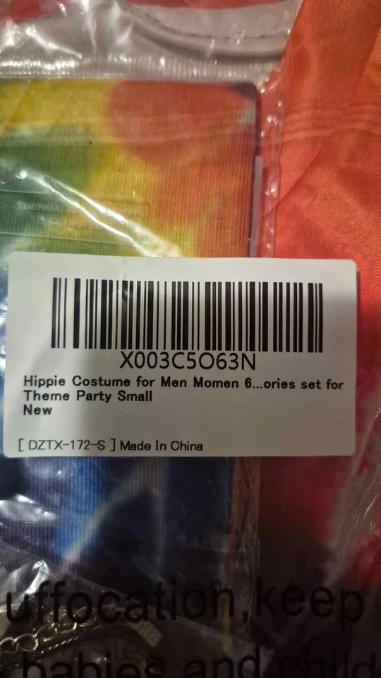 TOGROP Hippie Costume for Men or Woman 5 PCS Accessories Set Sma - photo 4