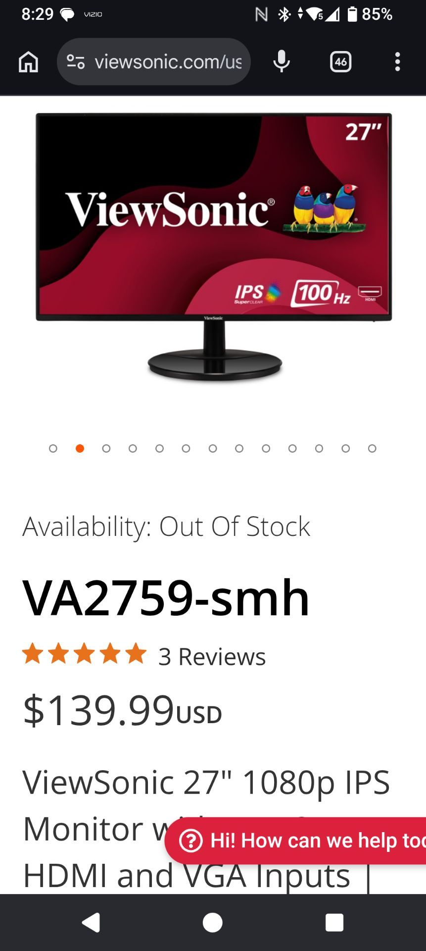 ViewSonic 27" IPS Monitor - 1080p - Brand New in Plastic + Cable - photo 4