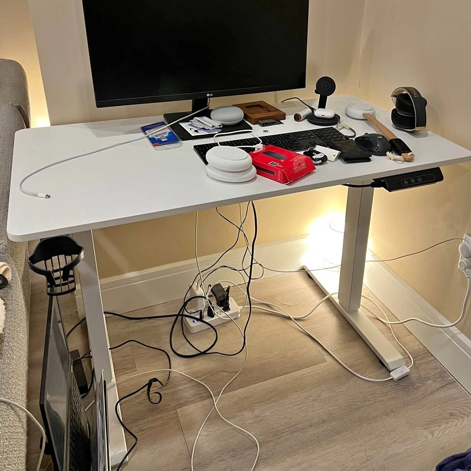 Electric White Adjustable Standing Desk