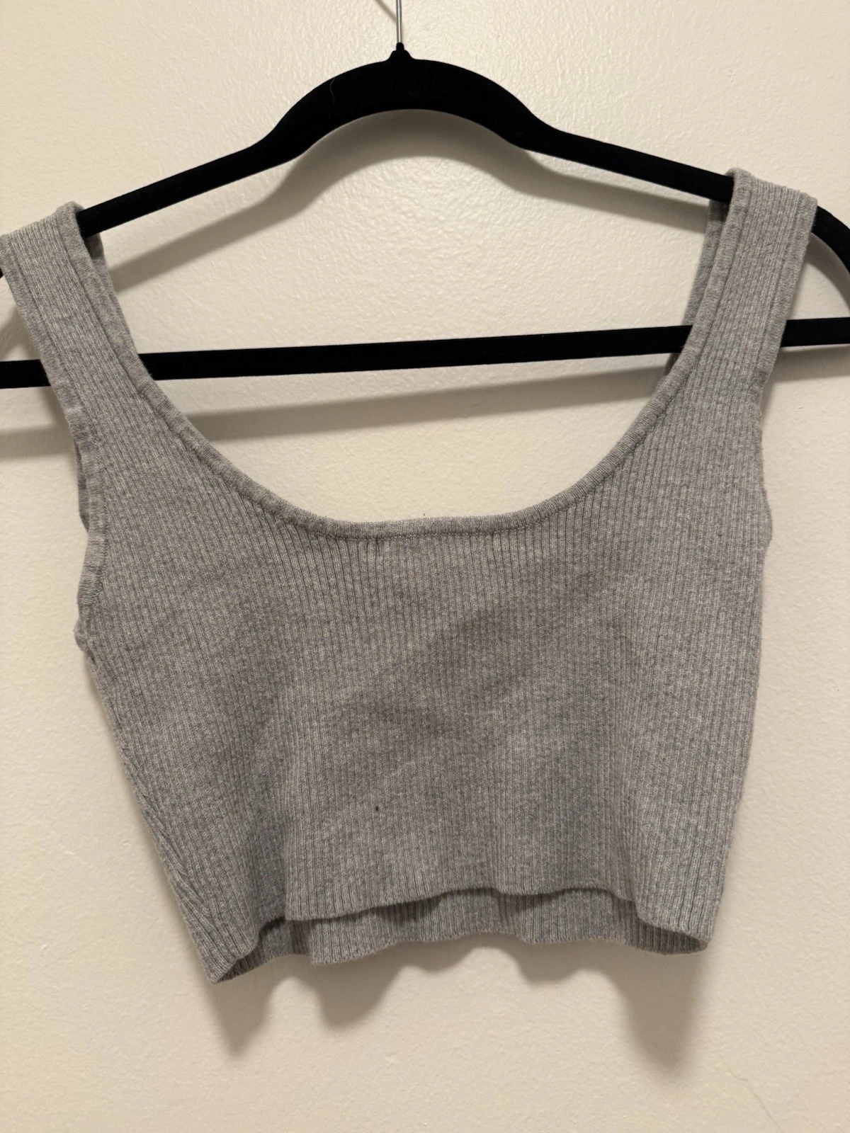 Gray Ribbed Cropped Tank Top Forever 21 Size XS - photo 4