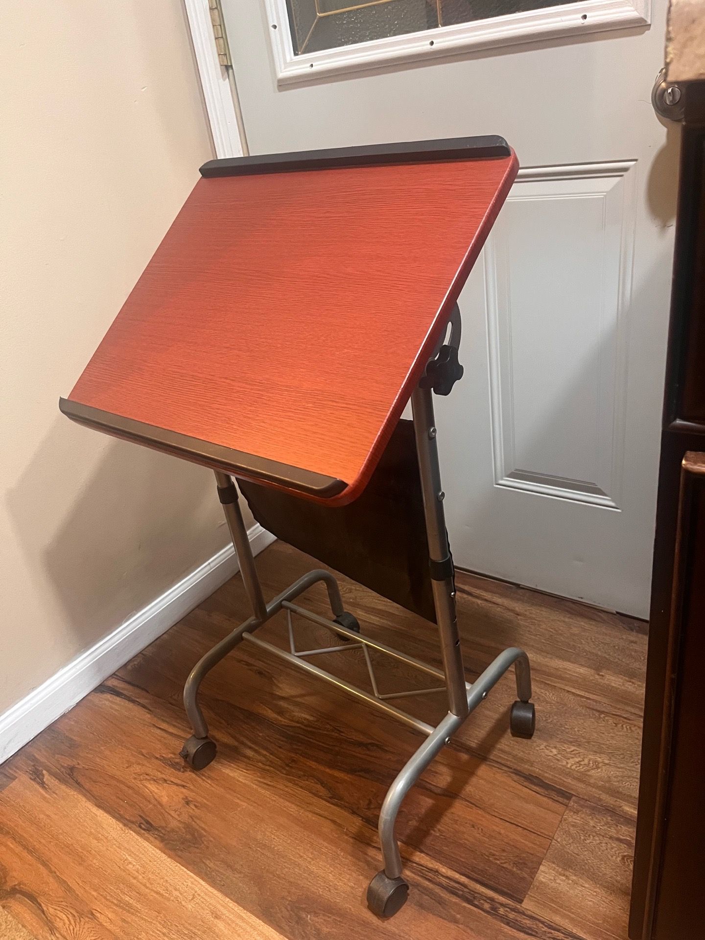 Mid Century Wooden Writing Desk Adjustable Drafting Table - photo 3