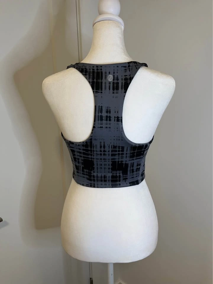Z by ZELLA Gray & Black Print Cropped Sports Bra M - photo 2