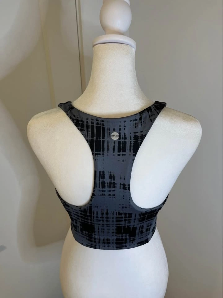 Z by ZELLA Gray & Black Print Cropped Sports Bra M - photo 3