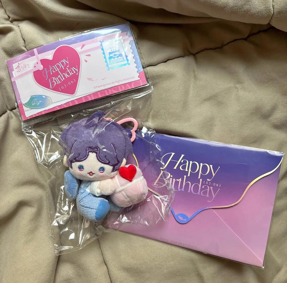Love and Deepspace Rafayel 2025 Birthday Plush Keychain + Letter