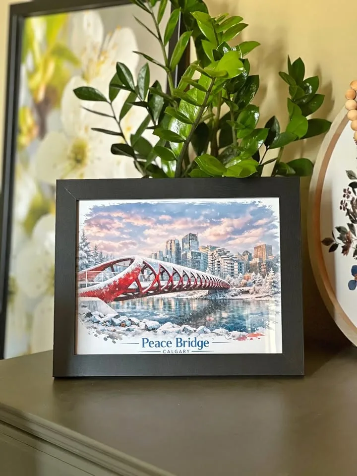 ❄️ Stunning Peace Bridge Winter Framed Art ! 🇨🇦✨