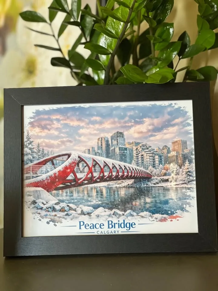 ❄️ Stunning Peace Bridge Winter Framed Art ! 🇨🇦✨ - photo 2