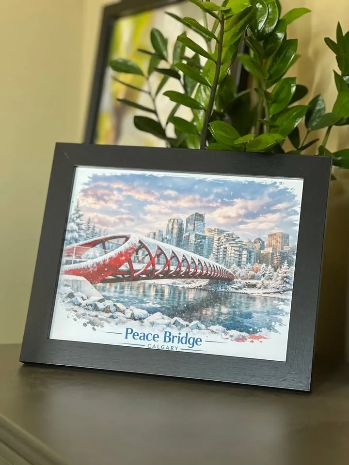 ❄️ Stunning Peace Bridge Winter Framed Art ! 🇨🇦✨ - photo 3