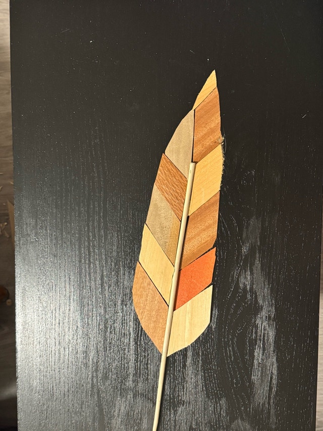 Handmade veneer feather - photo 2