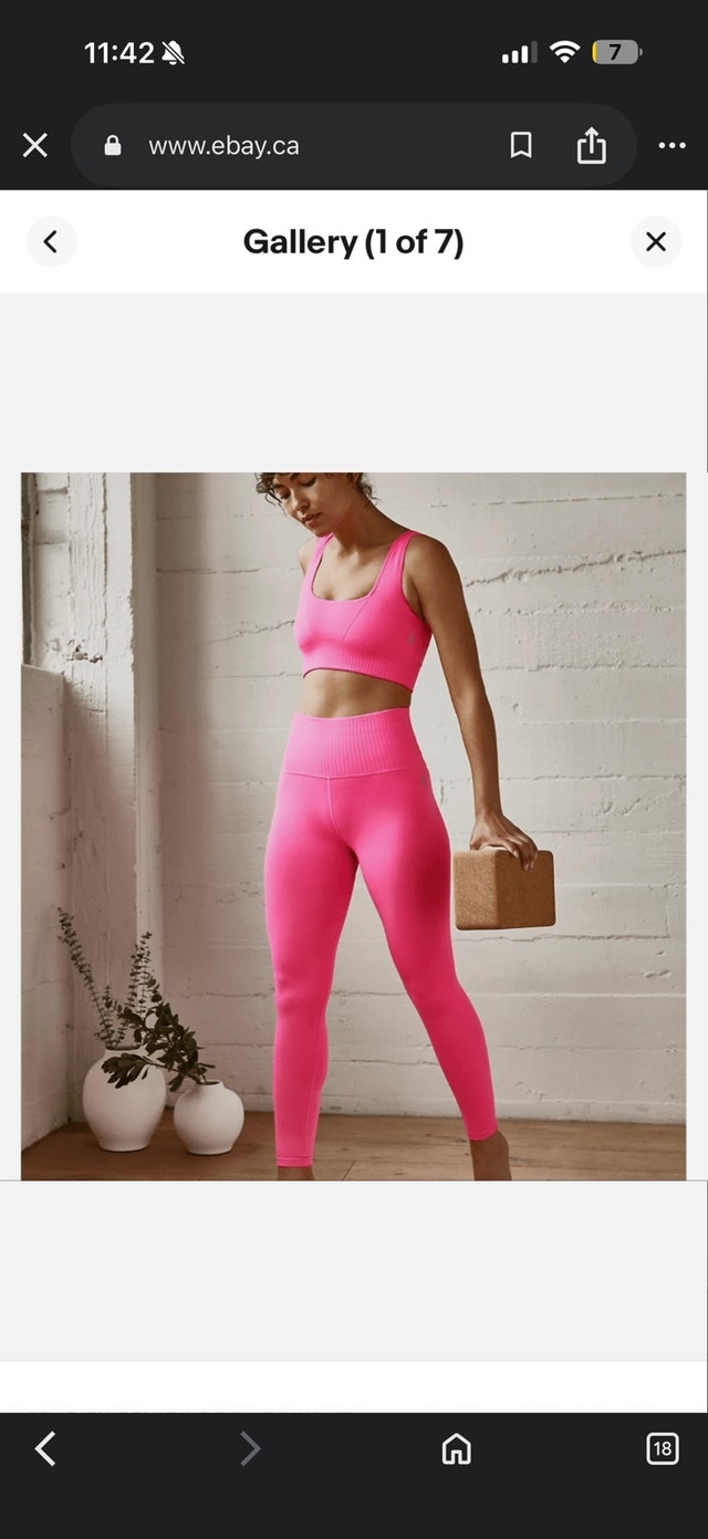 Free People Good Karma High-Rise 7/8 Leggings Tropical Pink