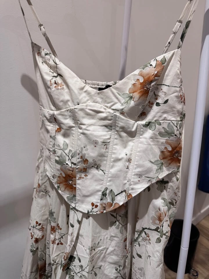 Windsor Floral Corset Midi Dress with Tulle (Size M) - photo 2