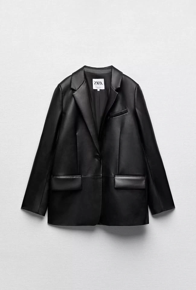 Zara Faux Leather Blazer (Size M)