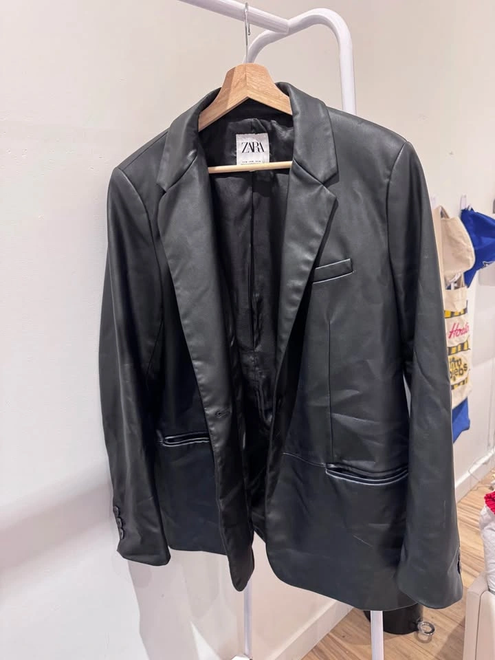 Zara Faux Leather Blazer (Size M) - photo 3