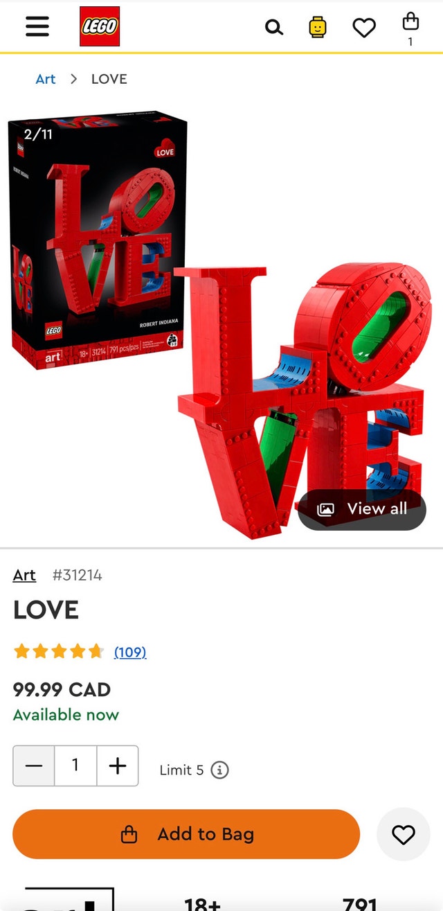 Lego Love - Brand New Sealed