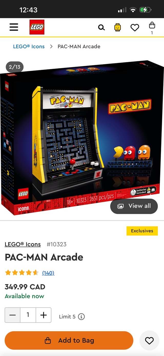 Lego PAC MAN Arcade - Brand New Sealed