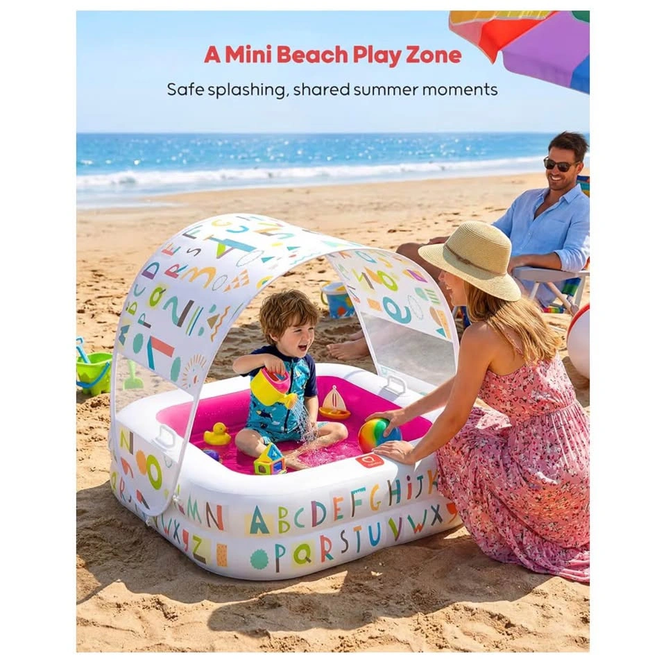 Baby Pool with Detachable Canopy for Sun Protection - photo 3