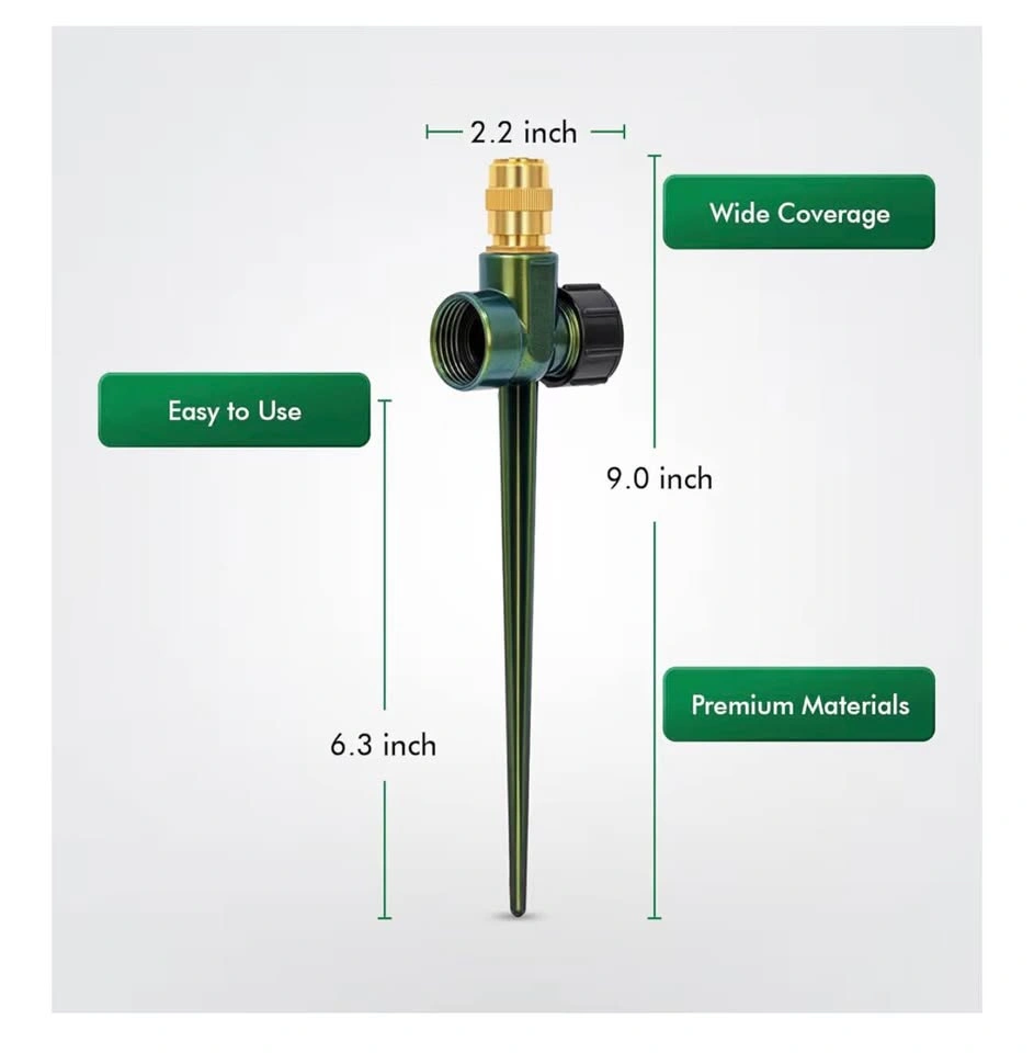 2 Pack Heavy-Duty Full-Metal Lawn Sprinkler for Yard - photo 2