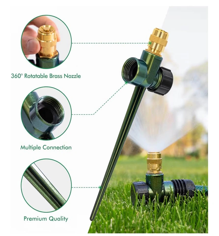 2 Pack Heavy-Duty Full-Metal Lawn Sprinkler for Yard - photo 3