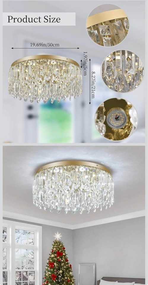 50cm Gold Crystal Chandelier - photo 2