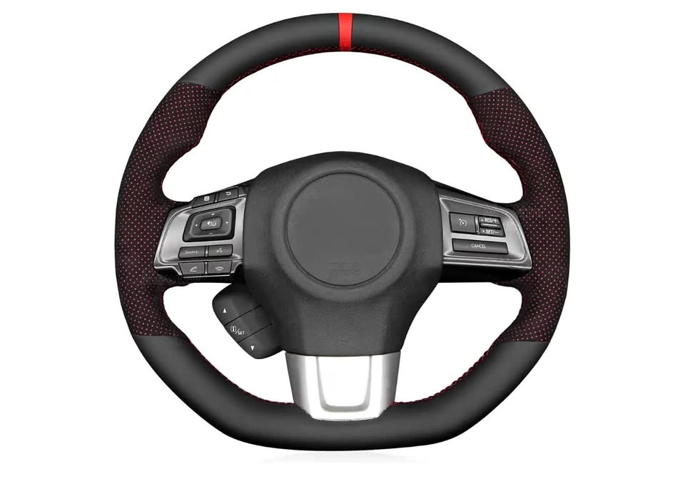 Hand Stitched Steering Wheel Cover Wrap for Subaru WRX/STI 2015-