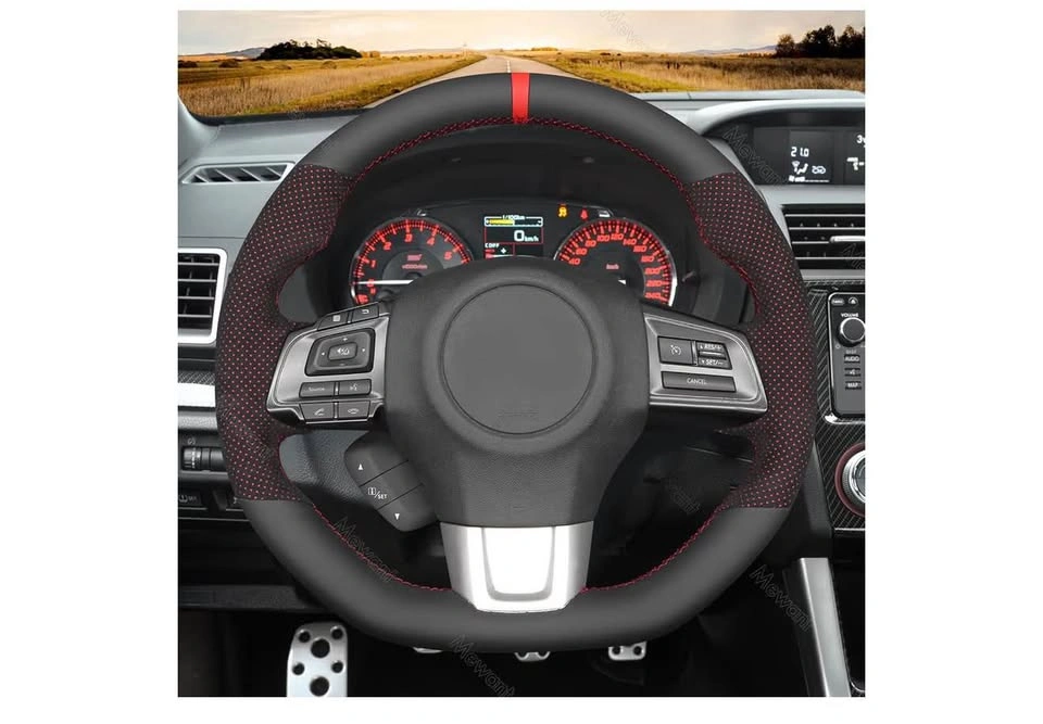 Hand Stitched Steering Wheel Cover Wrap for Subaru WRX/STI 2015- - photo 2