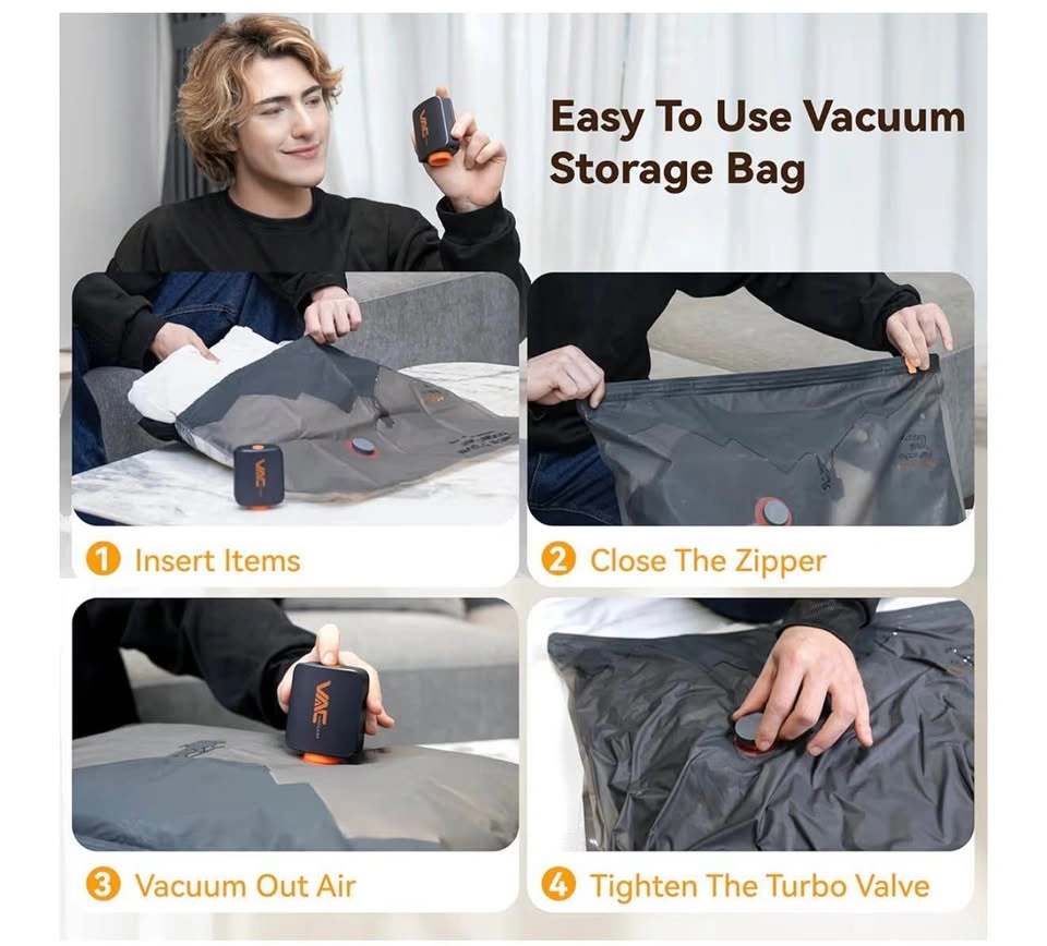 Vacuum Seal Bags for Clothing with Rechargeable Cordless Pump - photo 5