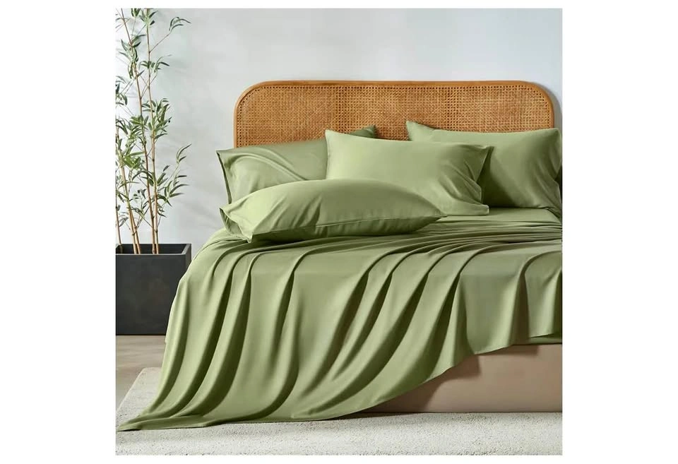 Bamboo Cooling Bed Sheets King Set Sage Green