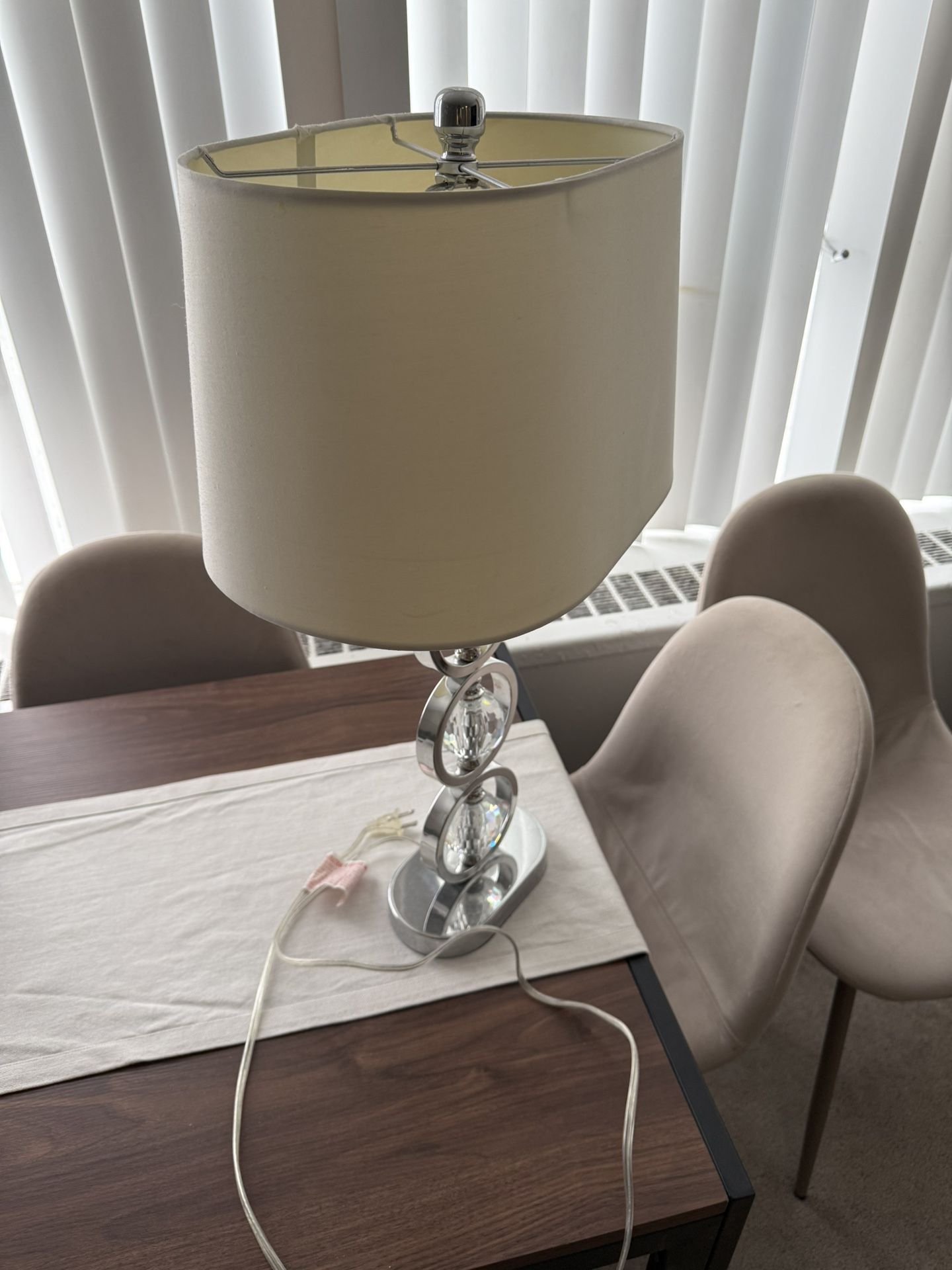 Modern glam crystal and chrome stacked orb table lamp - photo 2
