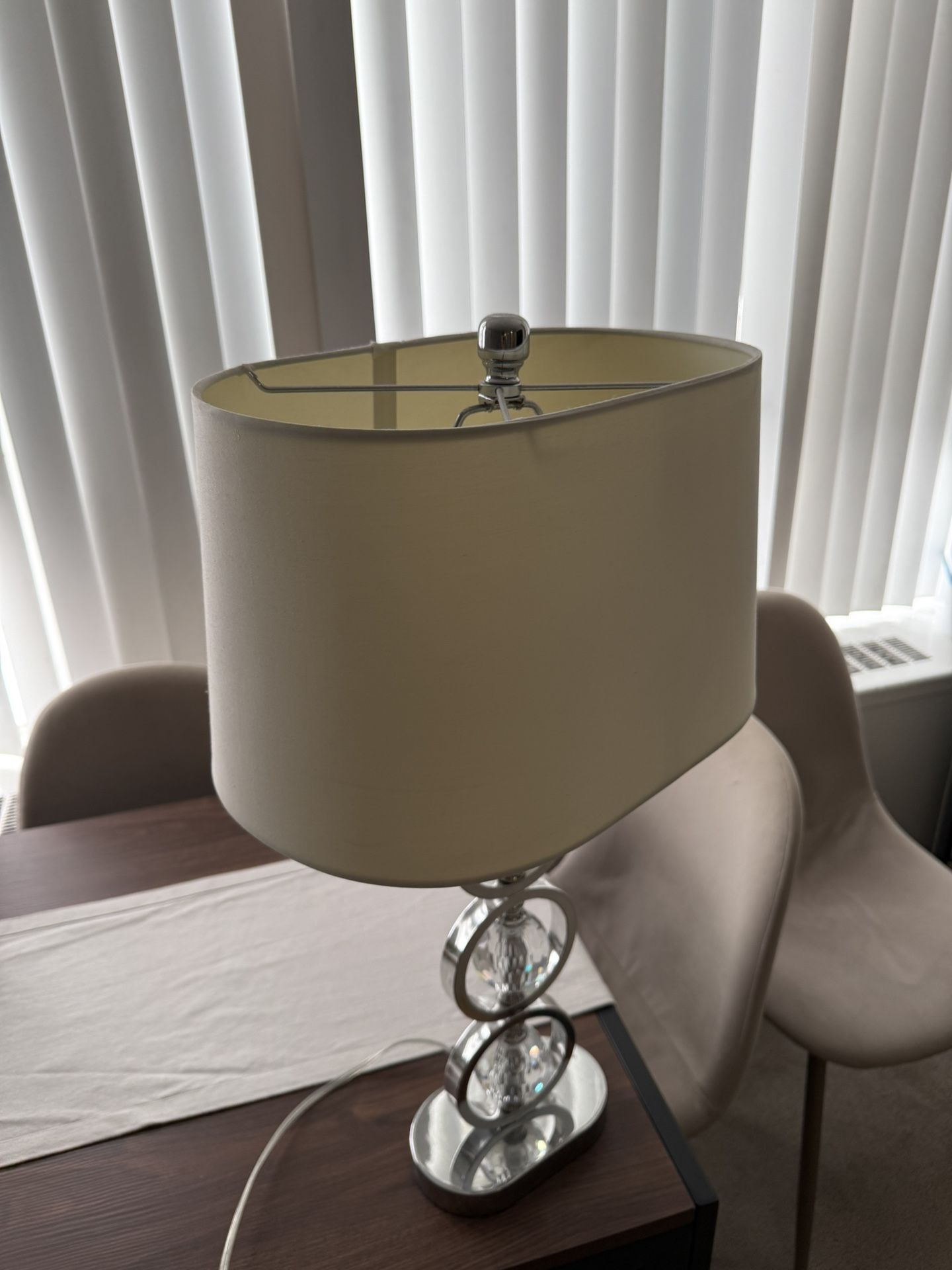 Modern glam crystal and chrome stacked orb table lamp - photo 3