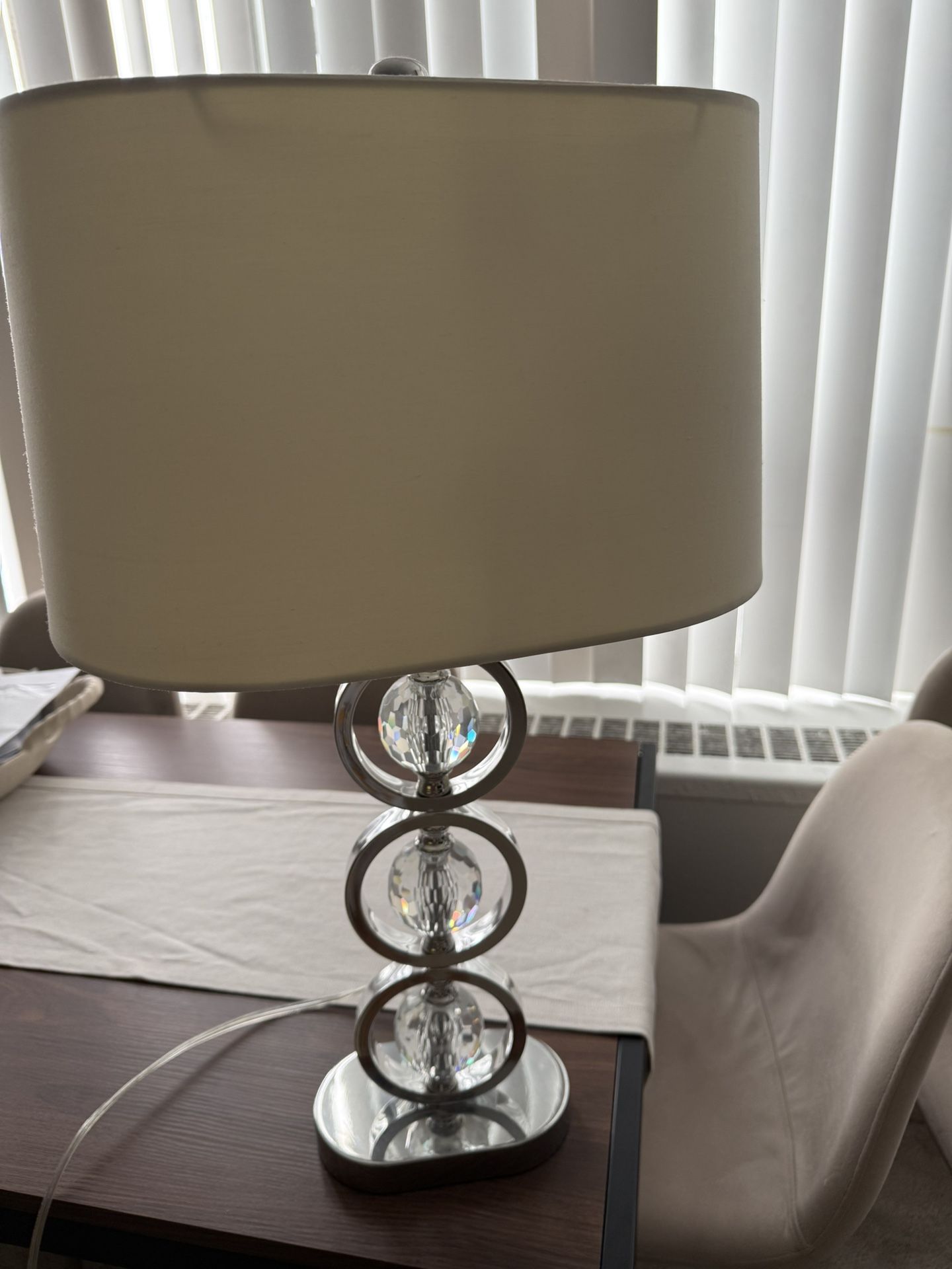Modern glam crystal and chrome stacked orb table lamp - photo 4