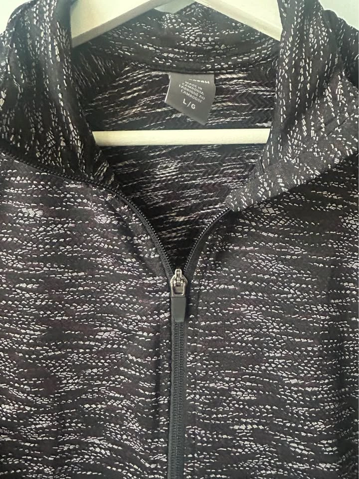 Joe Fresh Active Full Zip Jacket L/G Speckled Black White - photo 5